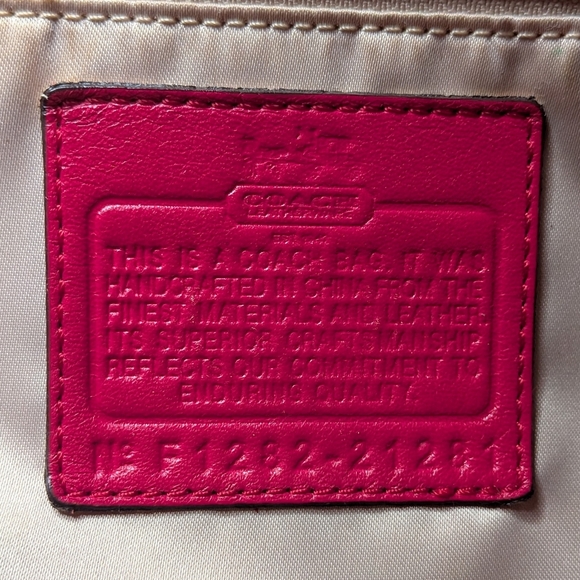 Coach Madison Large Pleated Gathered Red Pink Leather Shoulder Bag Satchel 21281 - Picture 10 of 16
